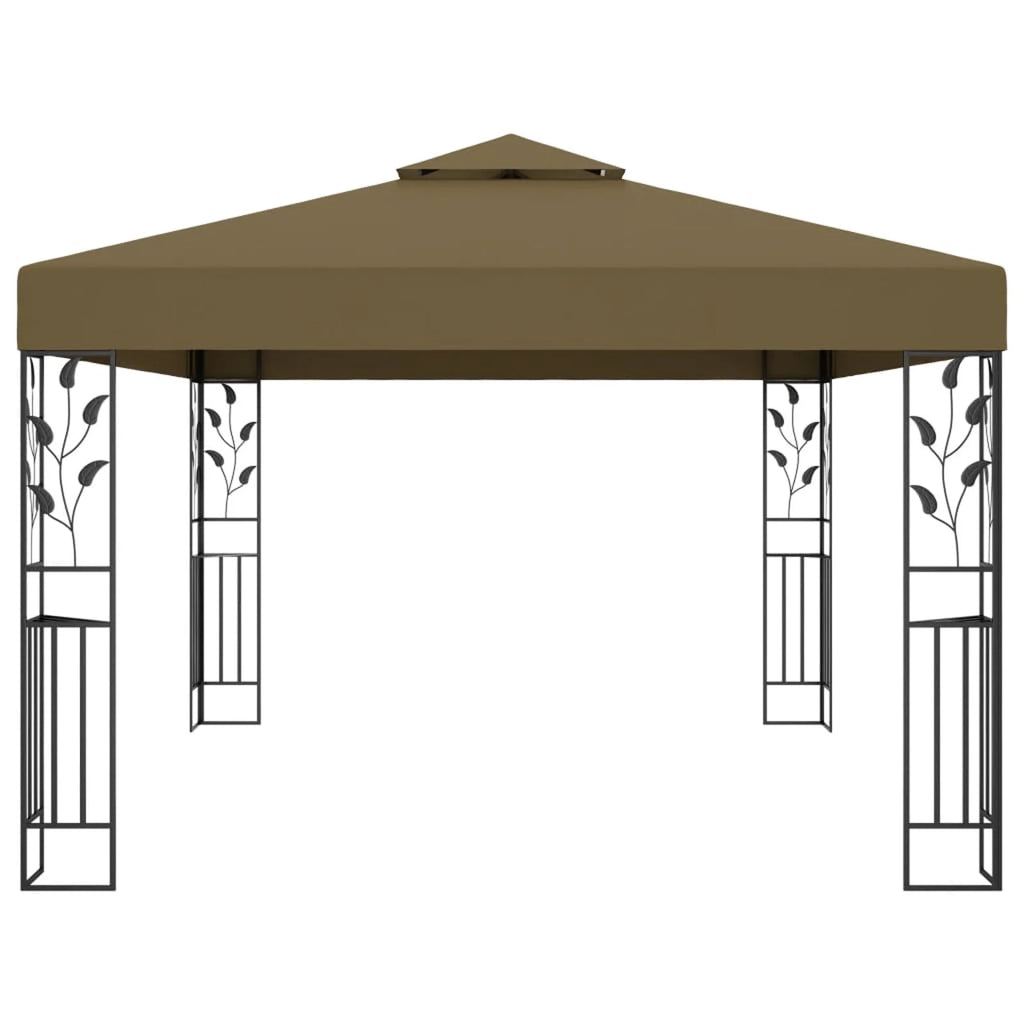 Taupe Steel Frame Outdoor Party Tent Gazebo Canopy Shelter 118.1 x 157.5 Inches X275262