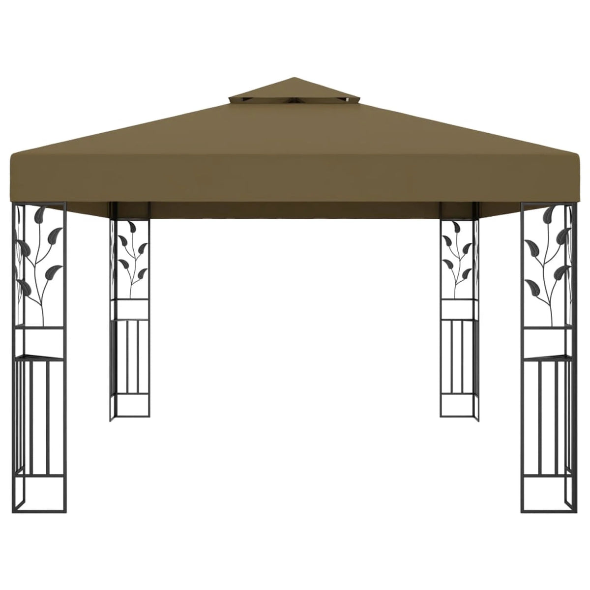 Taupe Steel Frame Outdoor Party Tent Gazebo Canopy Shelter 118.1 x 157.5 Inches X275262