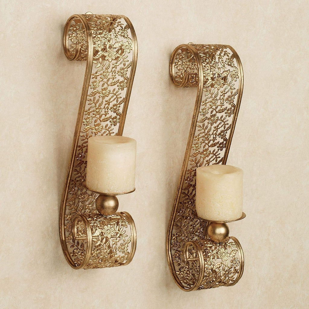 Ivory Beige Metal Wall Sconce Pair, Set of Two, 16 Inches High Z55813