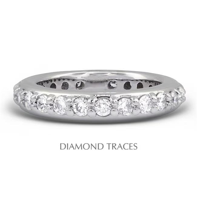Platinum 950 Pave Setting 1.26 Carat Total Natural Diamonds Eternity Ring M90476