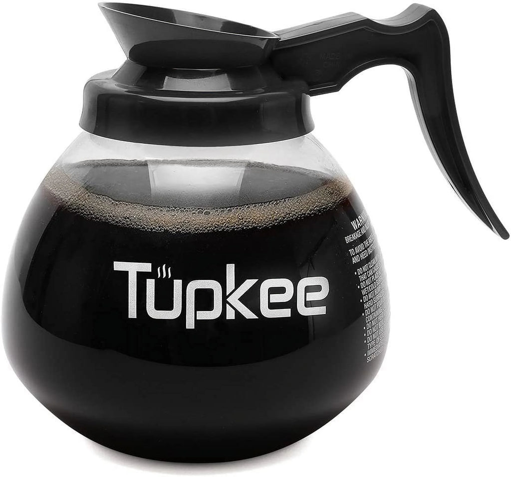 Glass Coffee Pots Decanter Carafe, 64 oz. 12-Cup, Set of 3 Black Handle, Coffee Machine Descaler & Cleaning Solution J4977