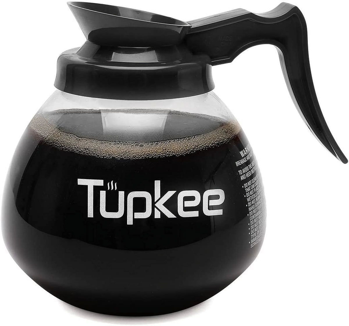 Glass Coffee Pots Decanter Carafe, 64 oz. 12-Cup, Set of 3 Black Handle, Coffee Machine Descaler & Cleaning Solution J4977