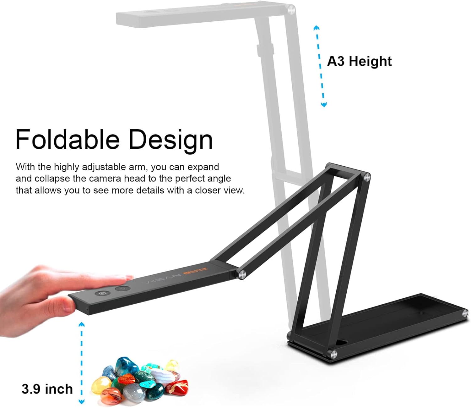 Document Camera 4K UHD 13MP Visualizer with Dual-Mode Autofocus and Built-in Microphones X242
