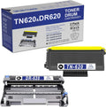2-Pack TN-620 Toner Cartridge and DR-620 Drum Unit Replacement for Brother Printer Q607