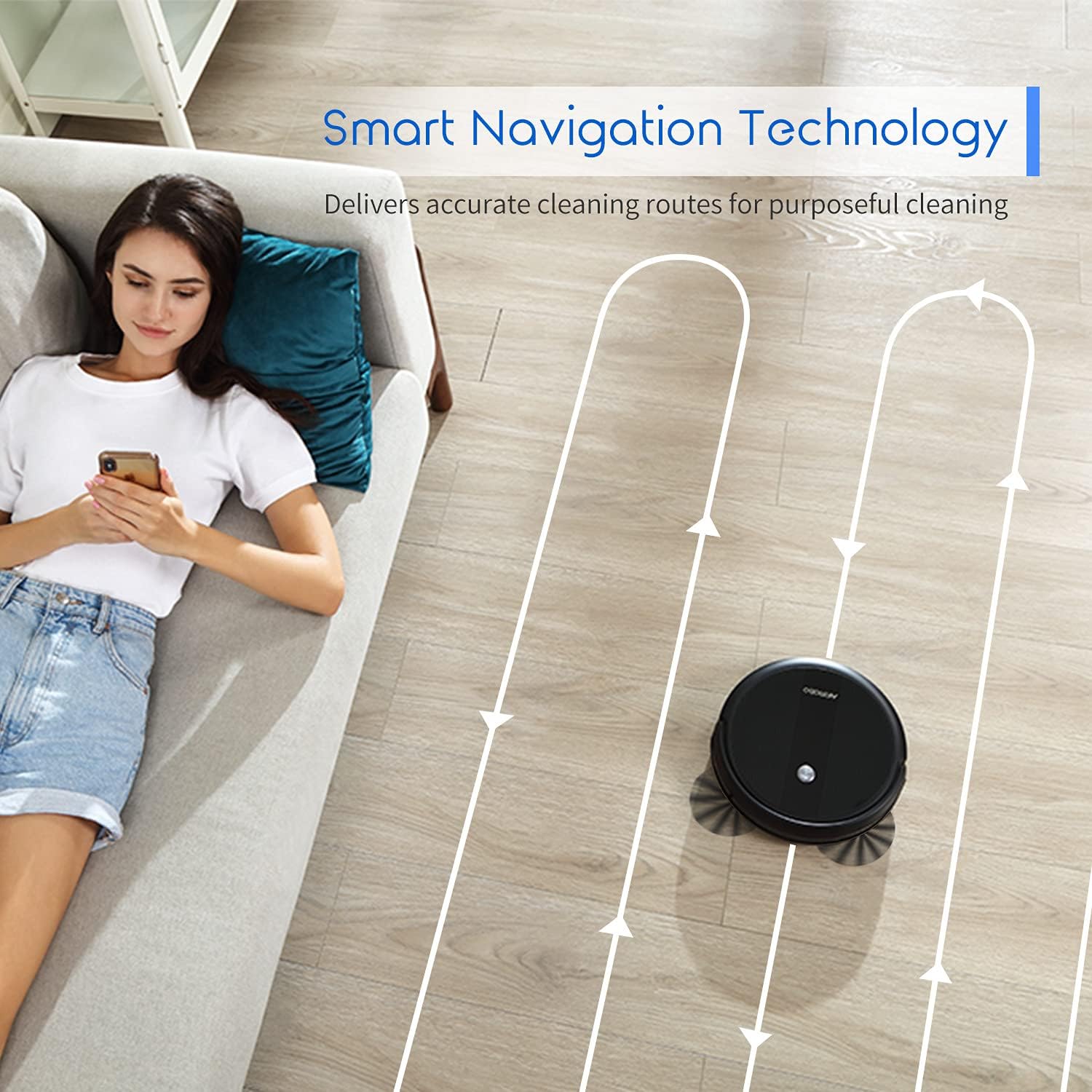Robot Vacuum Cleaner, 2600Pa Suction, WiFi Connected, Self Charging R130694
