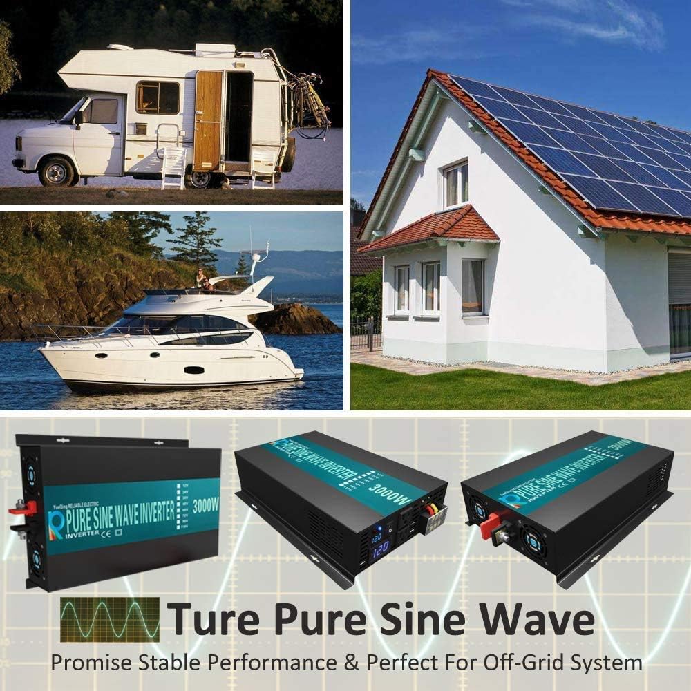 3000W 48V 120V Pure Sine Wave Power Inverter with 2 AC Outlets R2160