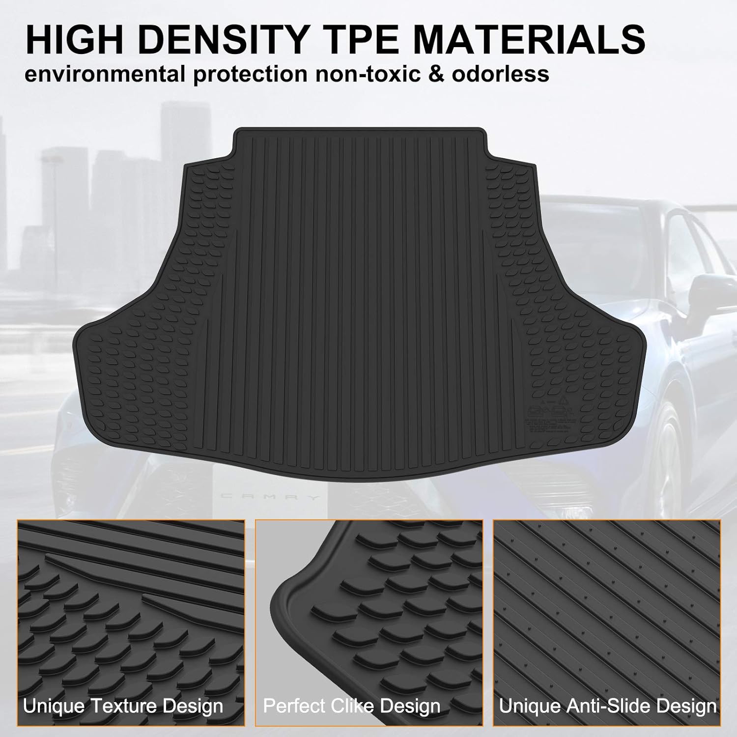 Black TPE Cargo Trunk Mat Pack of 2 D143657