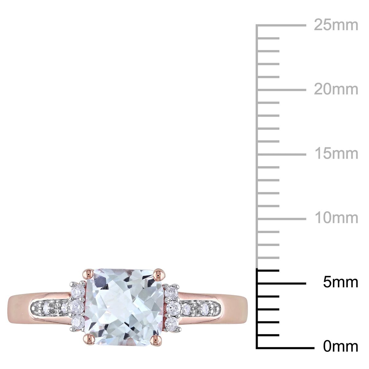 10kt Rose Gold Aquamarine and Diamond Accent Cocktail Ring H83714