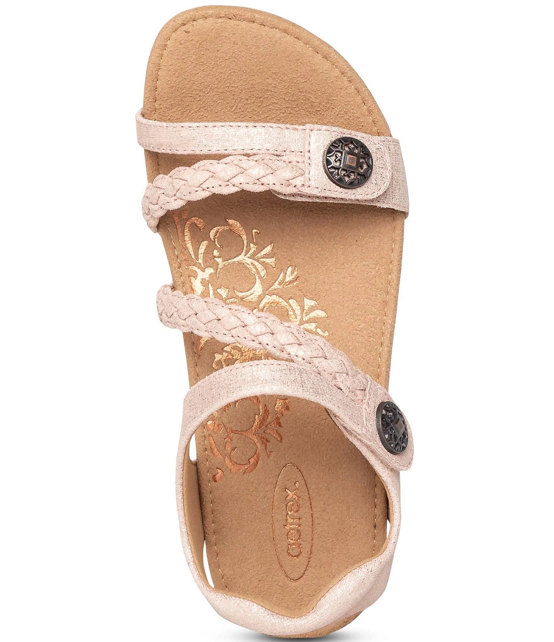 Gold Braided Quarter Strap Shoes M8323