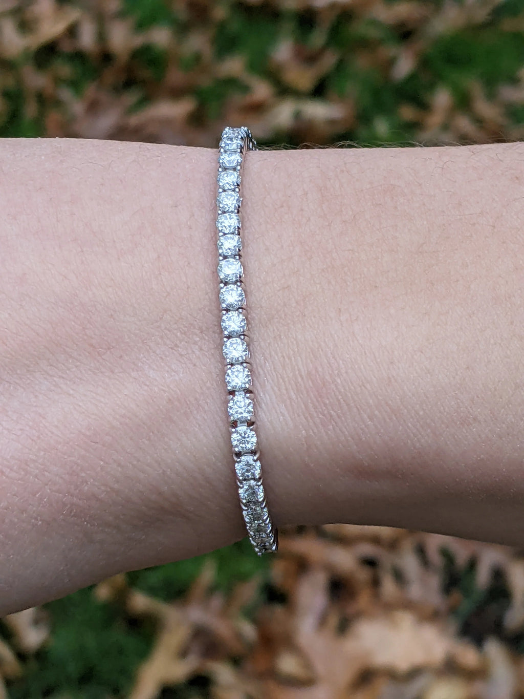 18k White Gold Plated Tennis Bracelet 4MM with Round Moissanite E50528