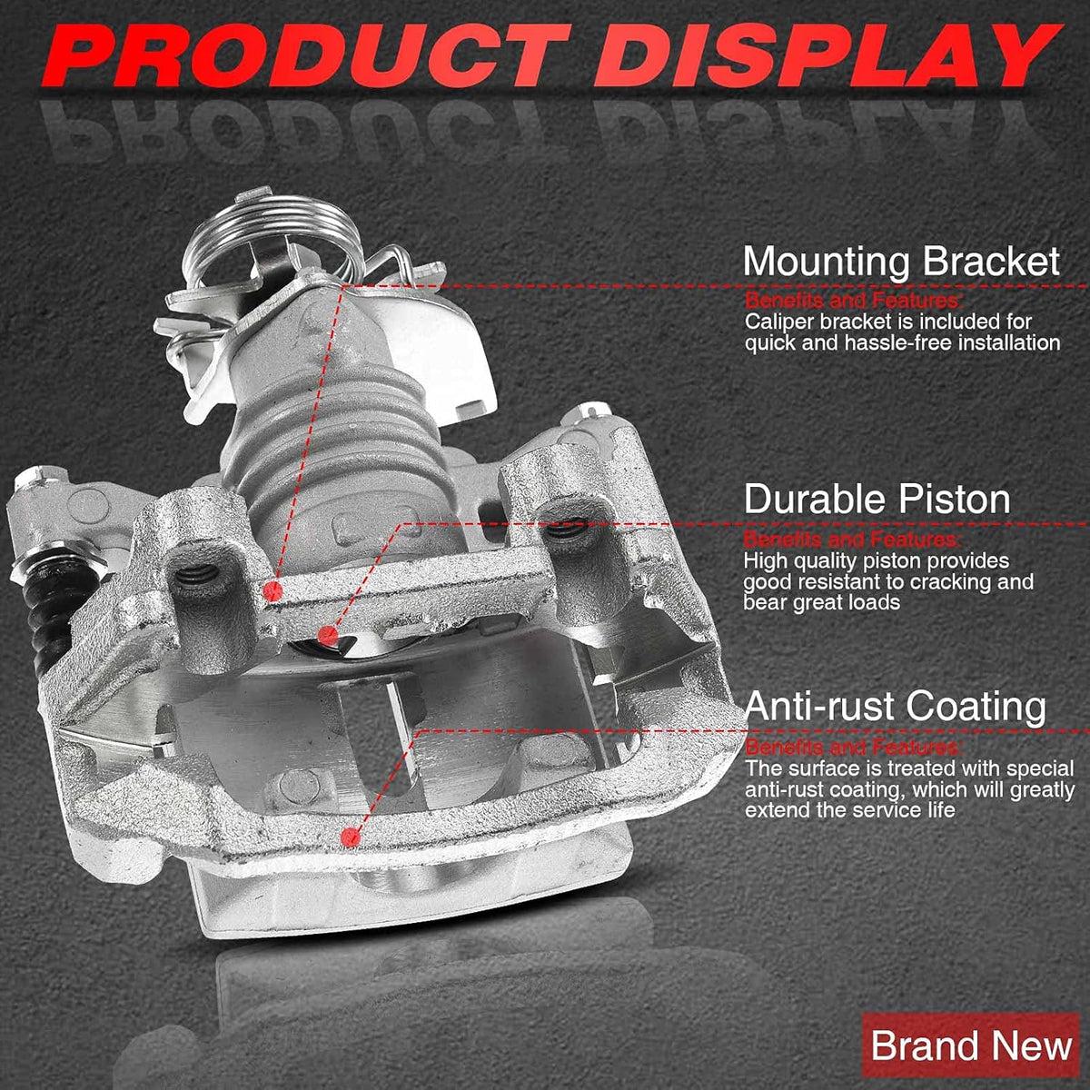Rear Driver Side Brake Caliper Assembly Pack of 2 S7841
