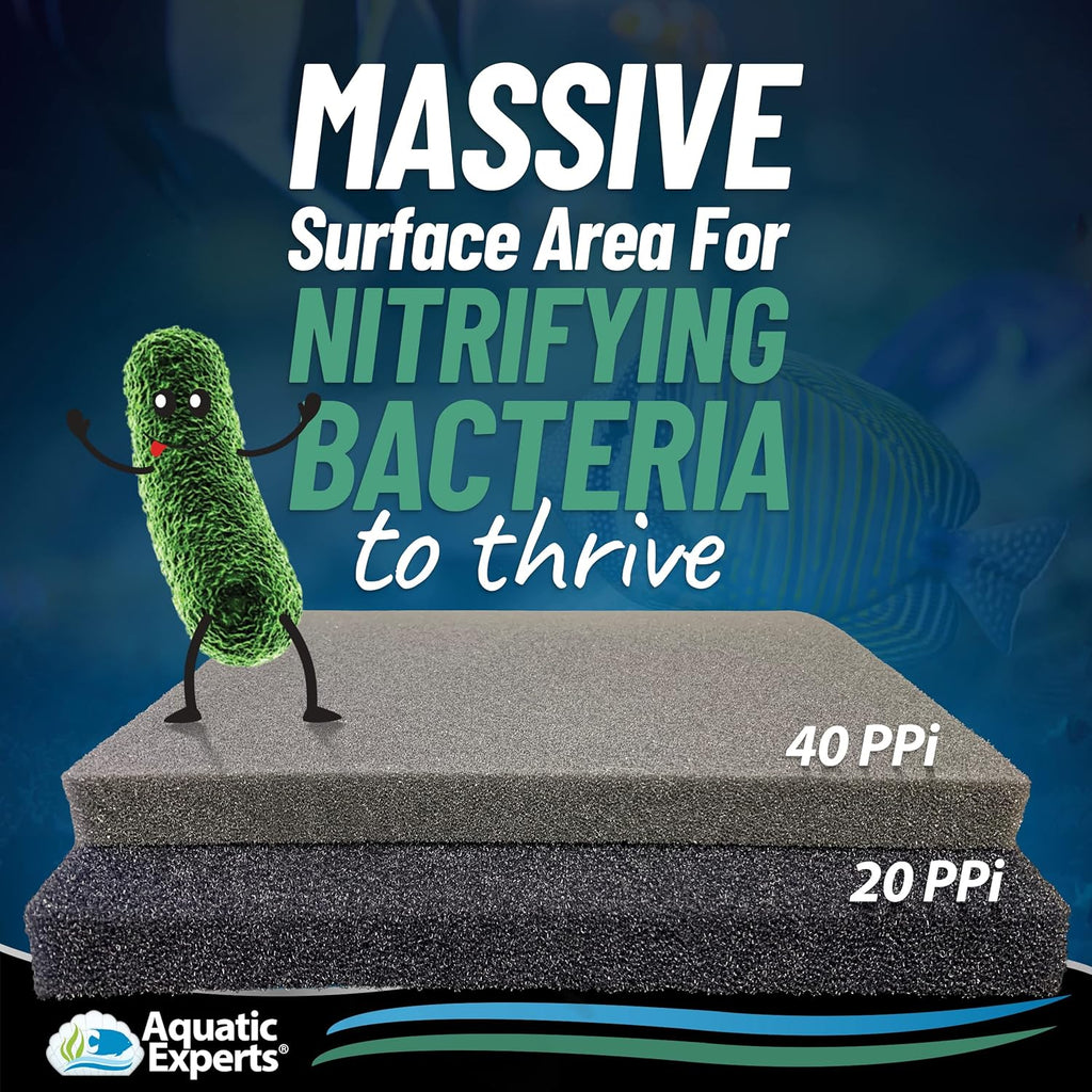 Aquarium Filter Sponge Pad, 12 x 72 40ppi, Pack of 2 I764961