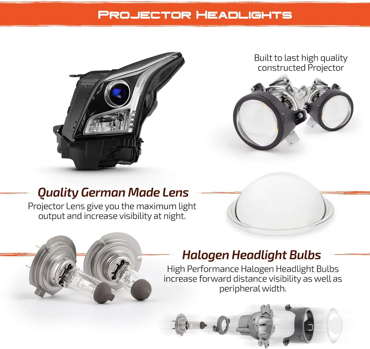 Projector Chrome Headlight B949
