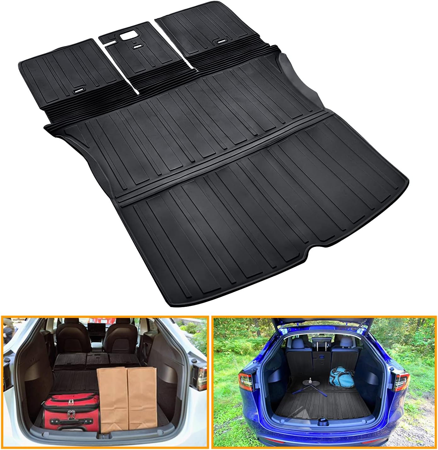 Trunk Mat Cargo Mat Back Seat Protector Rear Cargo Liner Mat with Backrest Mat Pack of 2 Q681