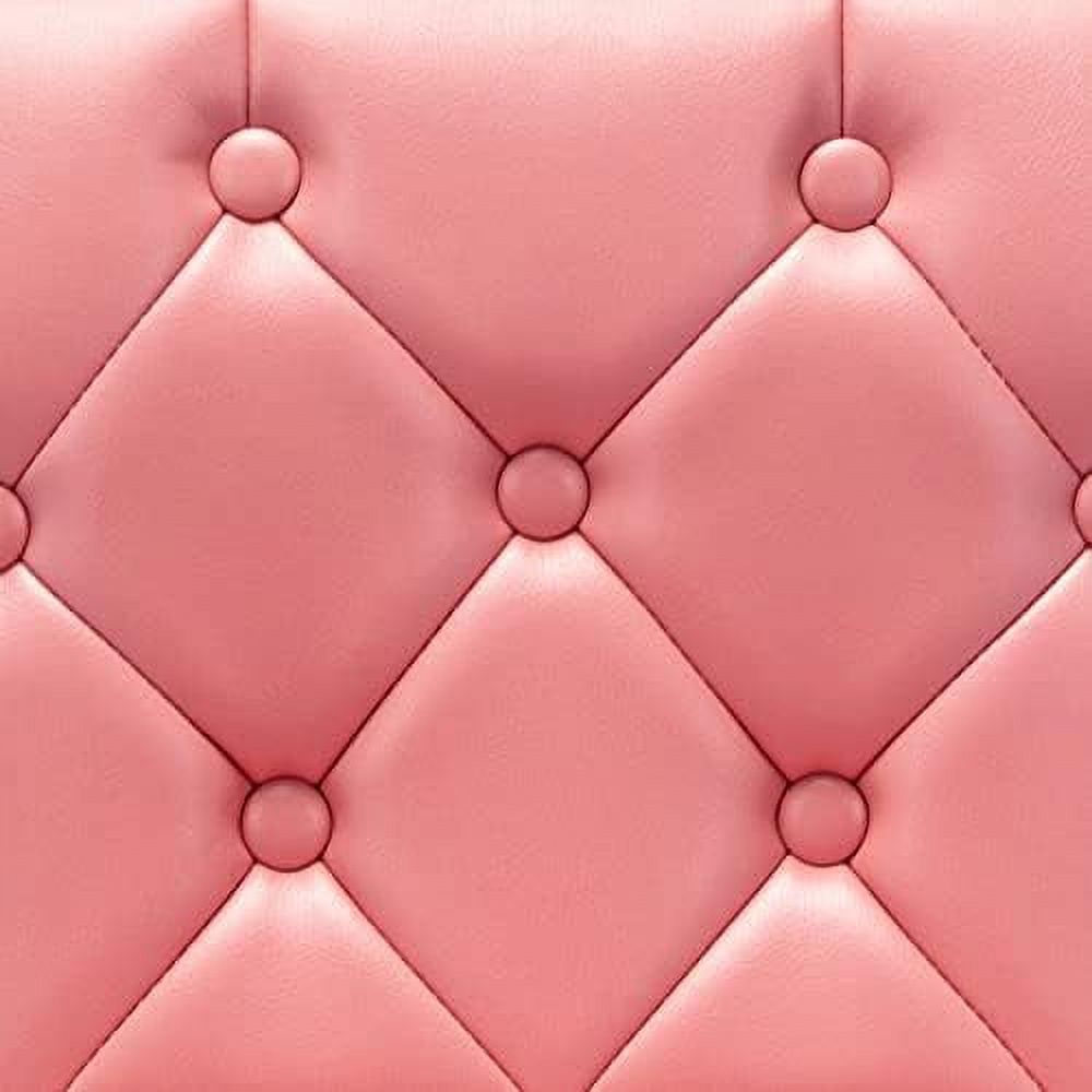 Tufted Adjustable PU Leather Swivel Barstools with Back Armless Counter Height Chairs H90303