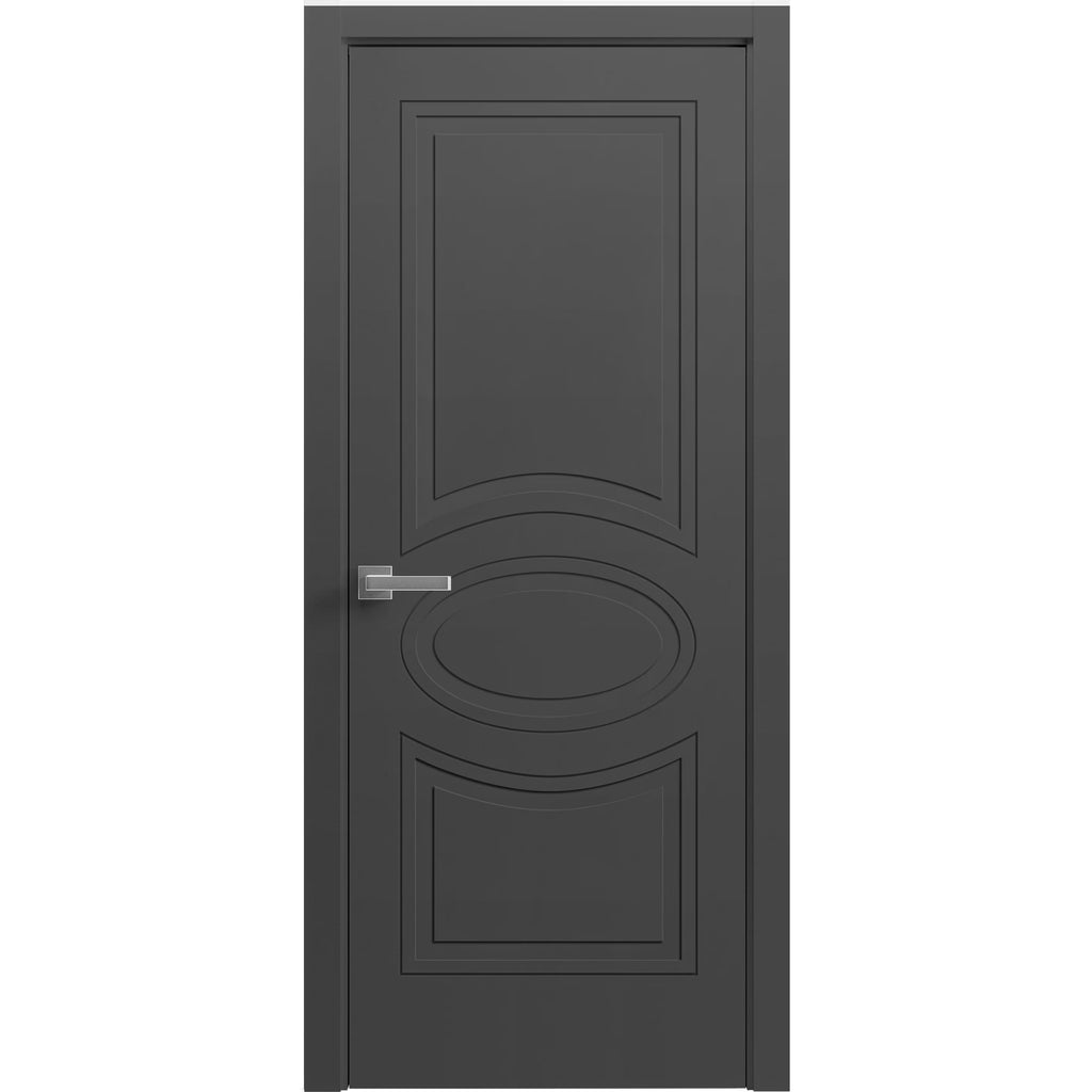 Solid French Door 36" x 80" Painted Black H8569