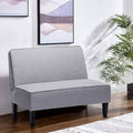 Gray Linen Armless Loveseat E828685