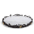 Gold Leaf Marble Lazy Susan with Metal Base N93123