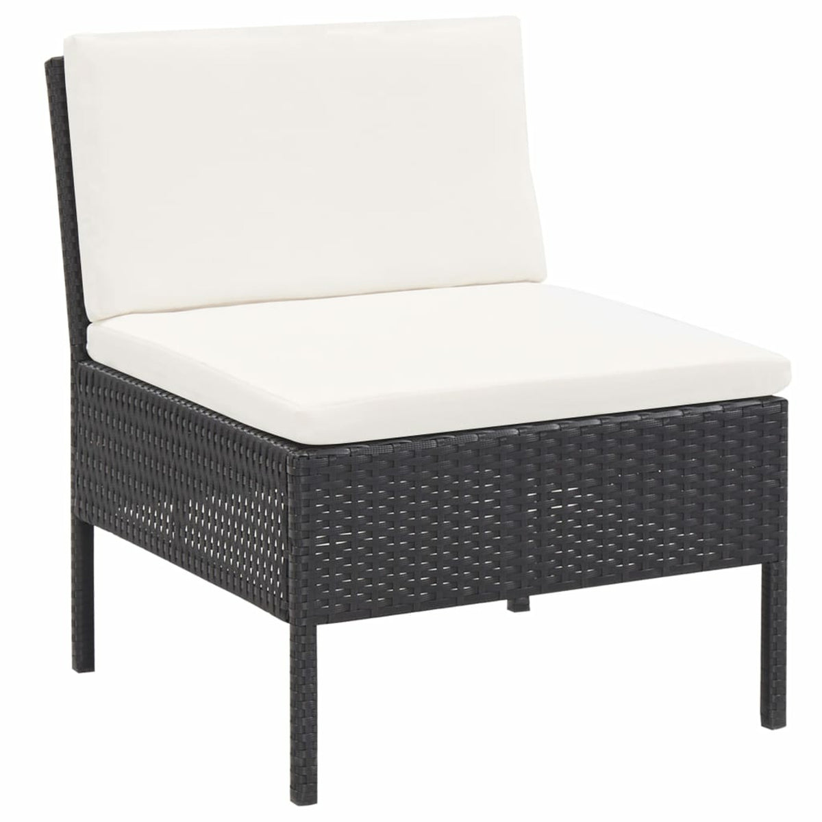 3 Piece Poly Rattan Outdoor Sectional Sofa Set with Cushions Steel Frame R792812
