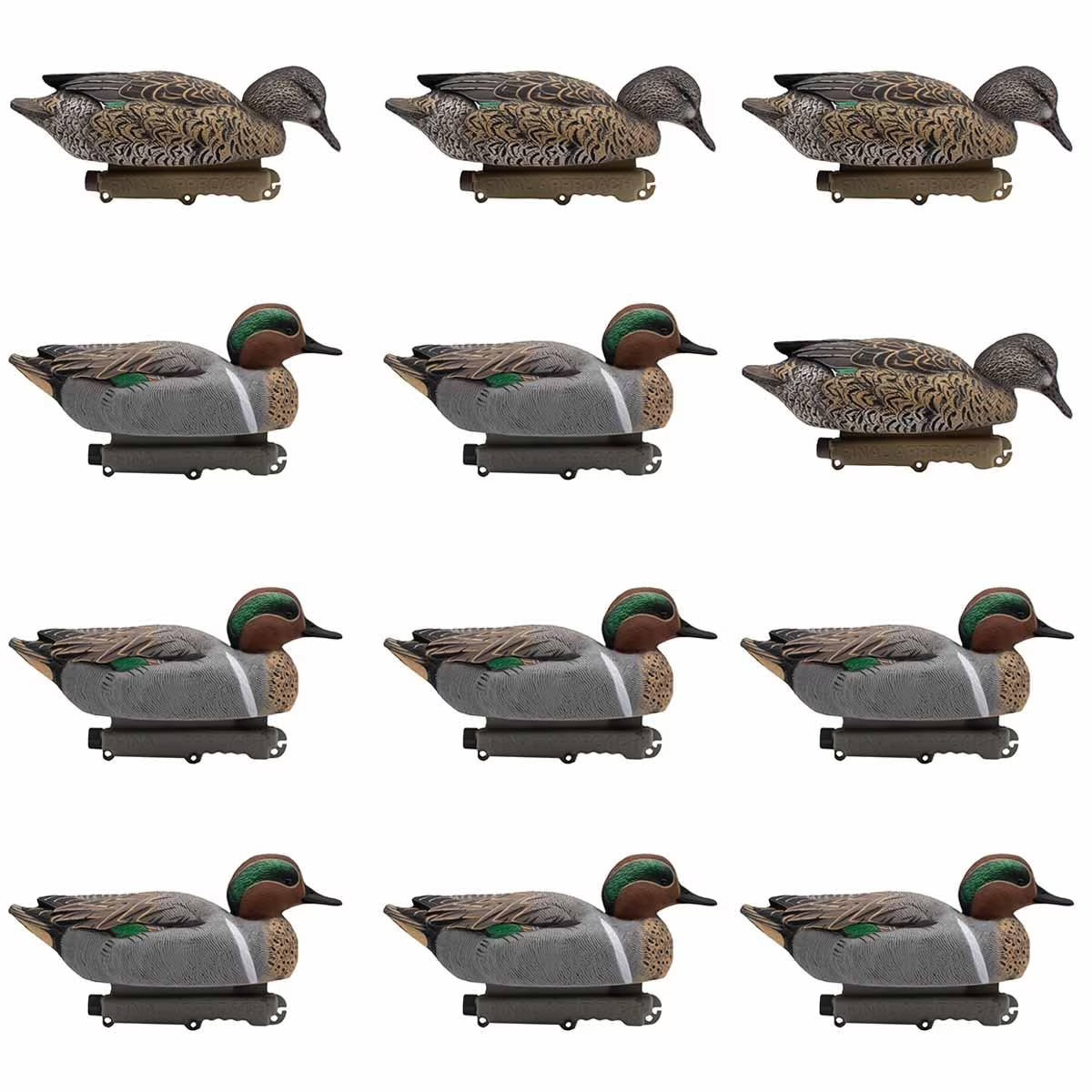 12 Pack Greenwing Teal Floater Duck Decoys H806