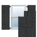 2-Pack 12-in W x 45-in H Black Board and Batten Wood Exterior Shutters P9121
