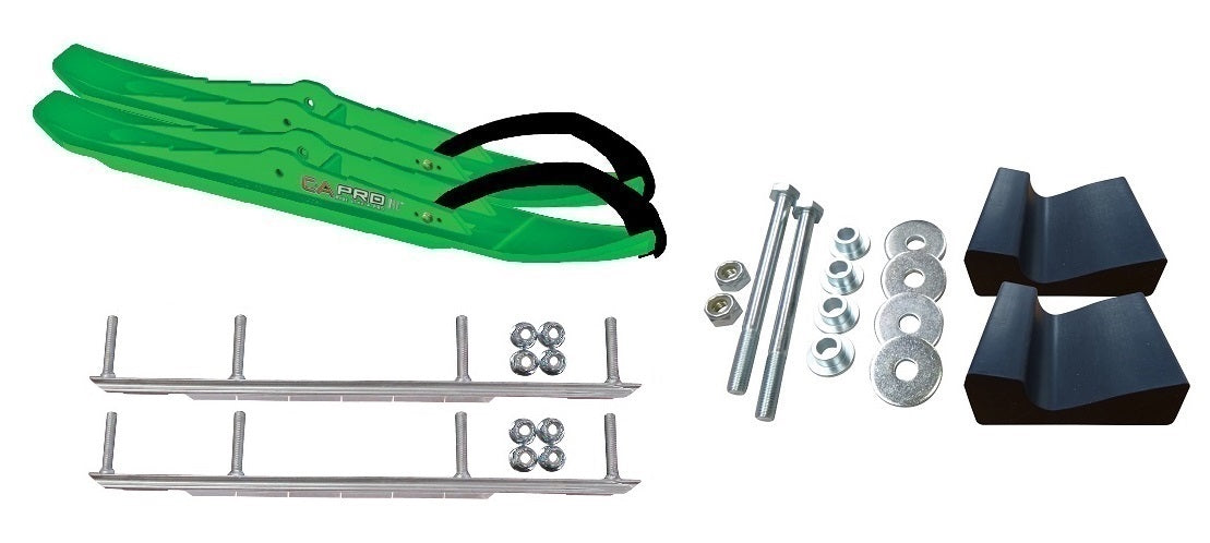 Green XCS Snowmobile Skis Complete Kit N83540