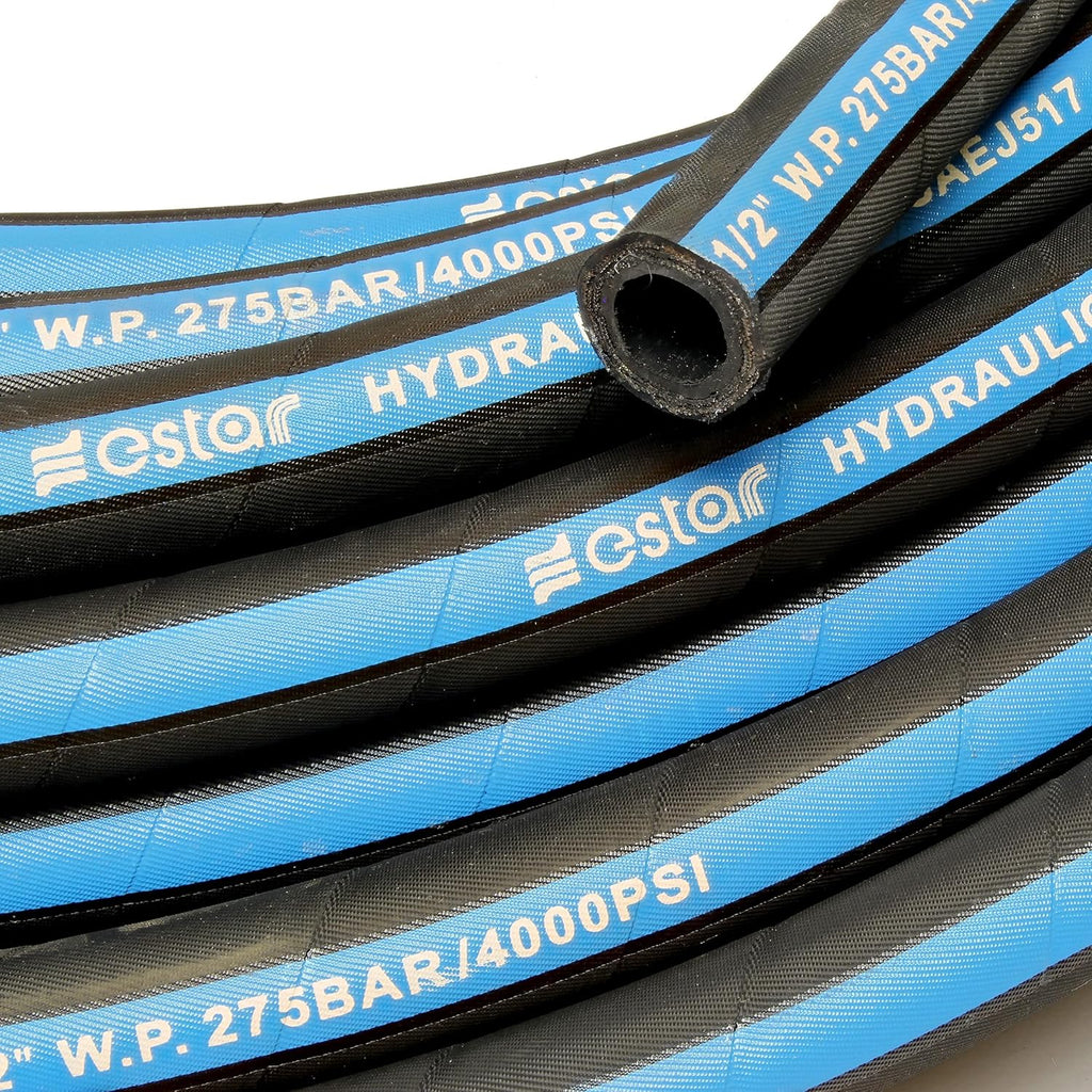 1/2 Inch x 100 Foot Hydraulic Hose with Rubber Protector Sleeve, 4000 PSI S31817