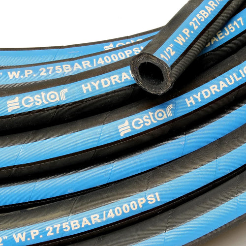 1/2 Inch x 100 Foot Hydraulic Hose with Rubber Protector Sleeve, 4000 PSI S31817