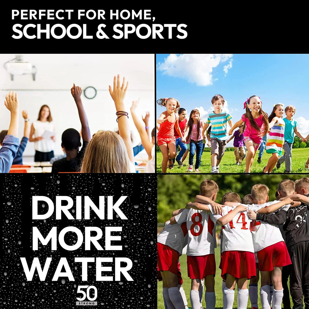 24oz BPA-Free Reusable Kids Water Bottle with Time Marker H99629