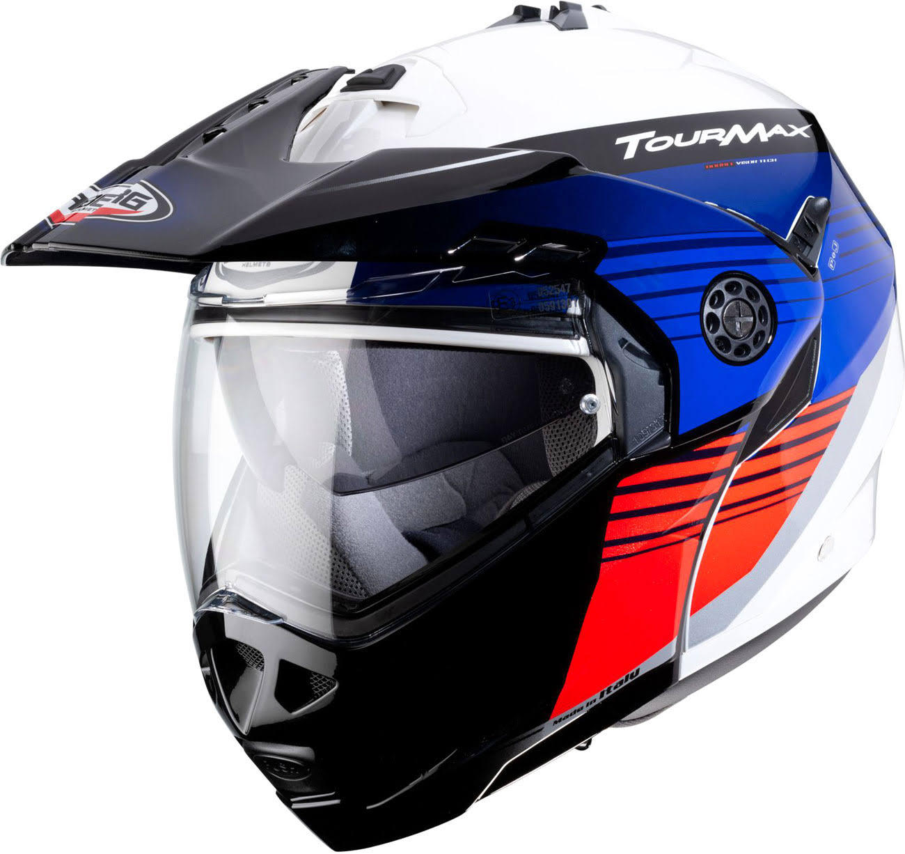 White-Blue-Red Tourmax Helmet Size M A842