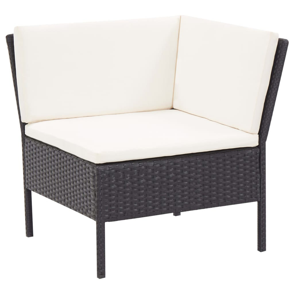 3 Piece Poly Rattan Outdoor Sectional Sofa Set with Cushions Steel Frame R792812
