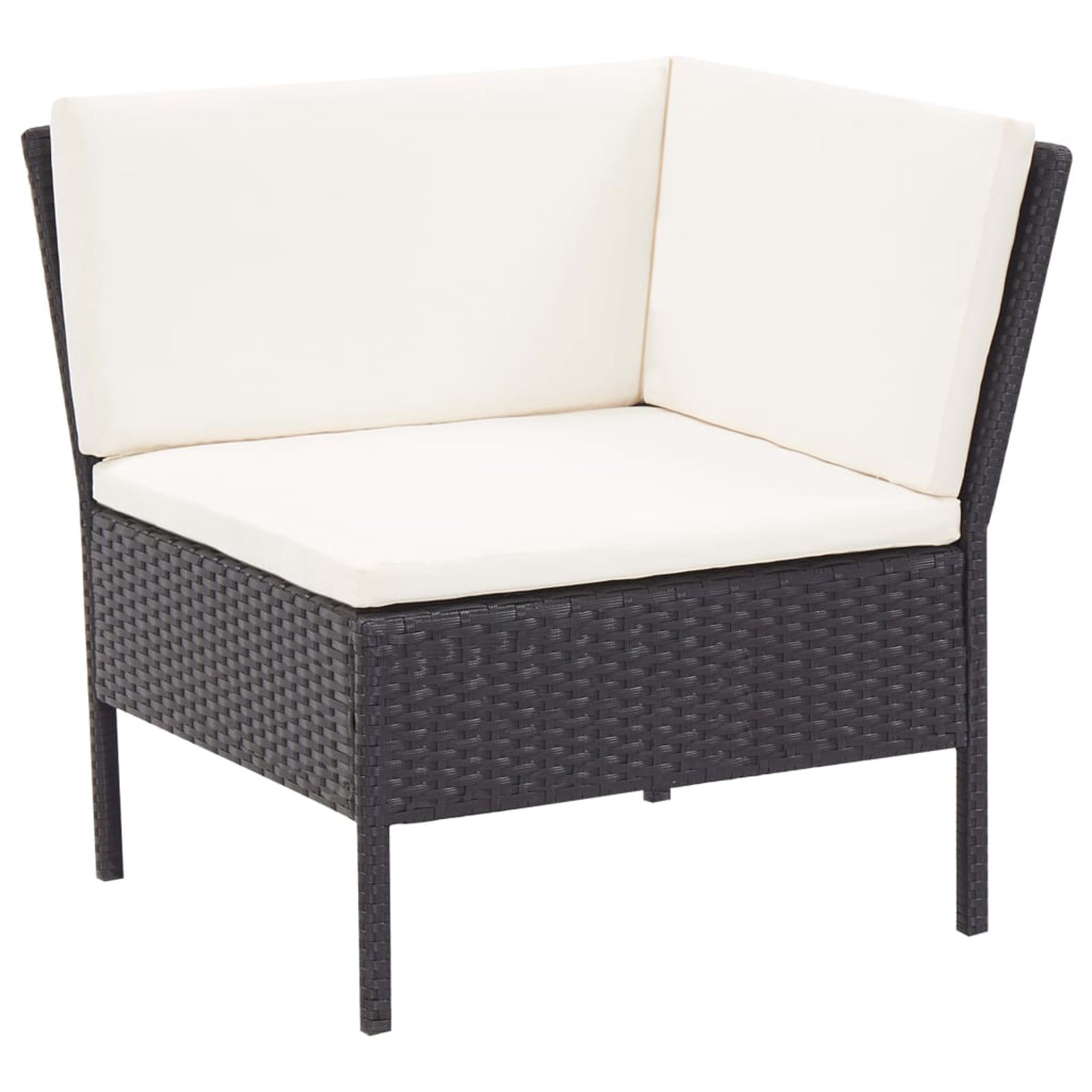 3 Piece Poly Rattan Outdoor Sectional Sofa Set with Cushions Steel Frame R792812