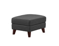 Slate Gray Leather Ottoman K7986