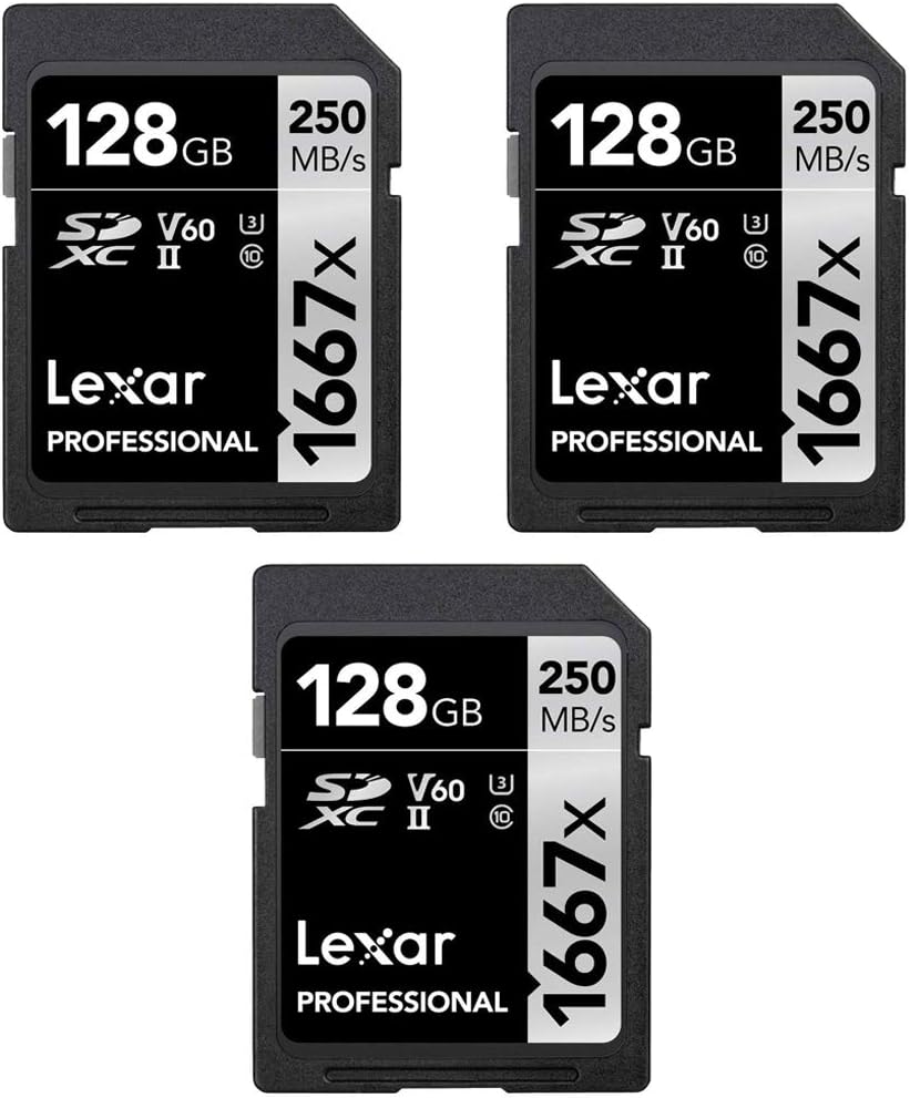 128GB UHS-II SDHC/SDXC Memory Card (3-Pack) J33264