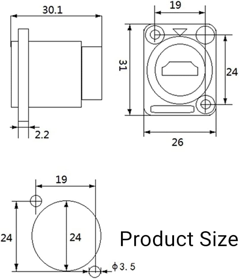 HDMI Panel Mount Connector Female to Female 4K Adapter Y126