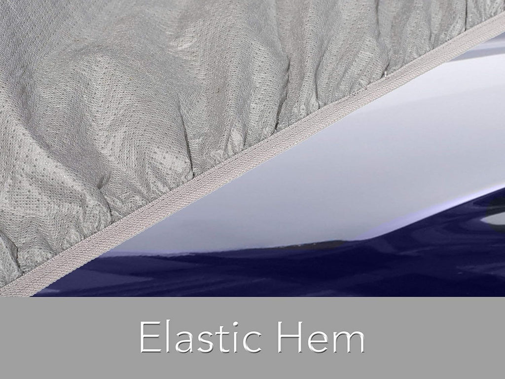Grey 3-Layer Car Cover with Mesh Vent and Elastic Hem A580