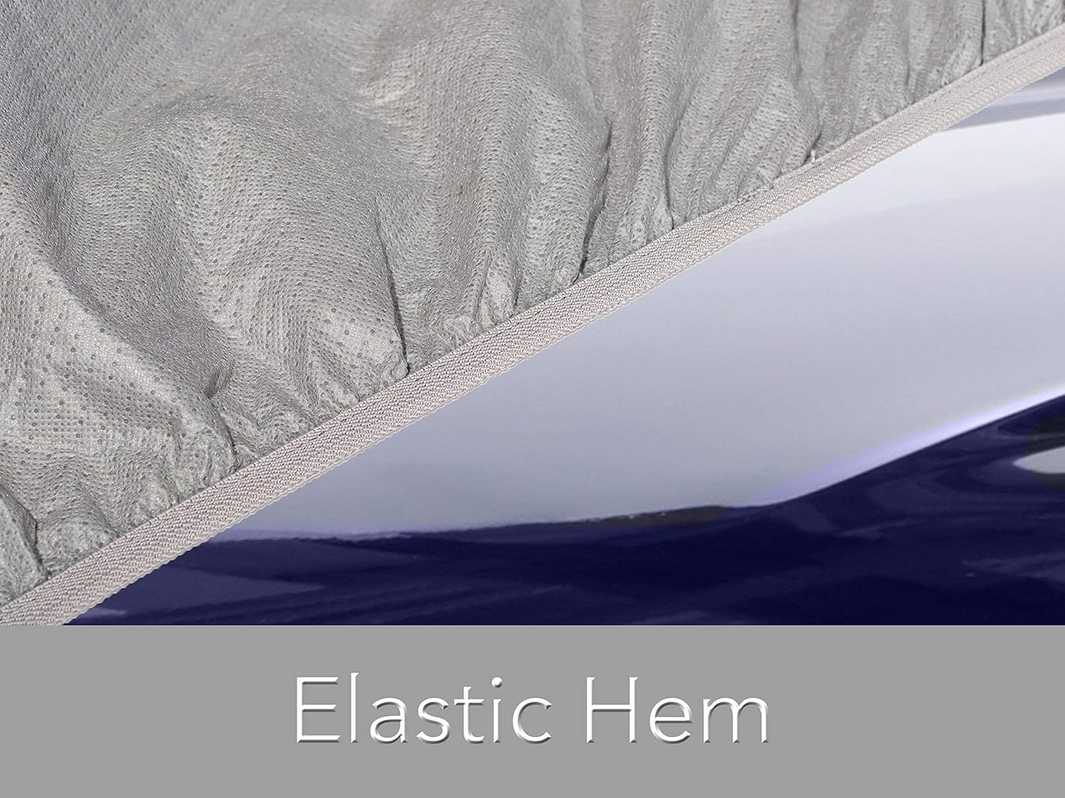 Grey 3-Layer Car Cover with Mesh Vent and Elastic Hem A580