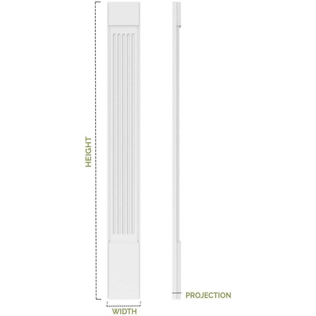 Two Equal Flat Panel PVC Pilaster with Standard Capital & Base (Pair) C103690