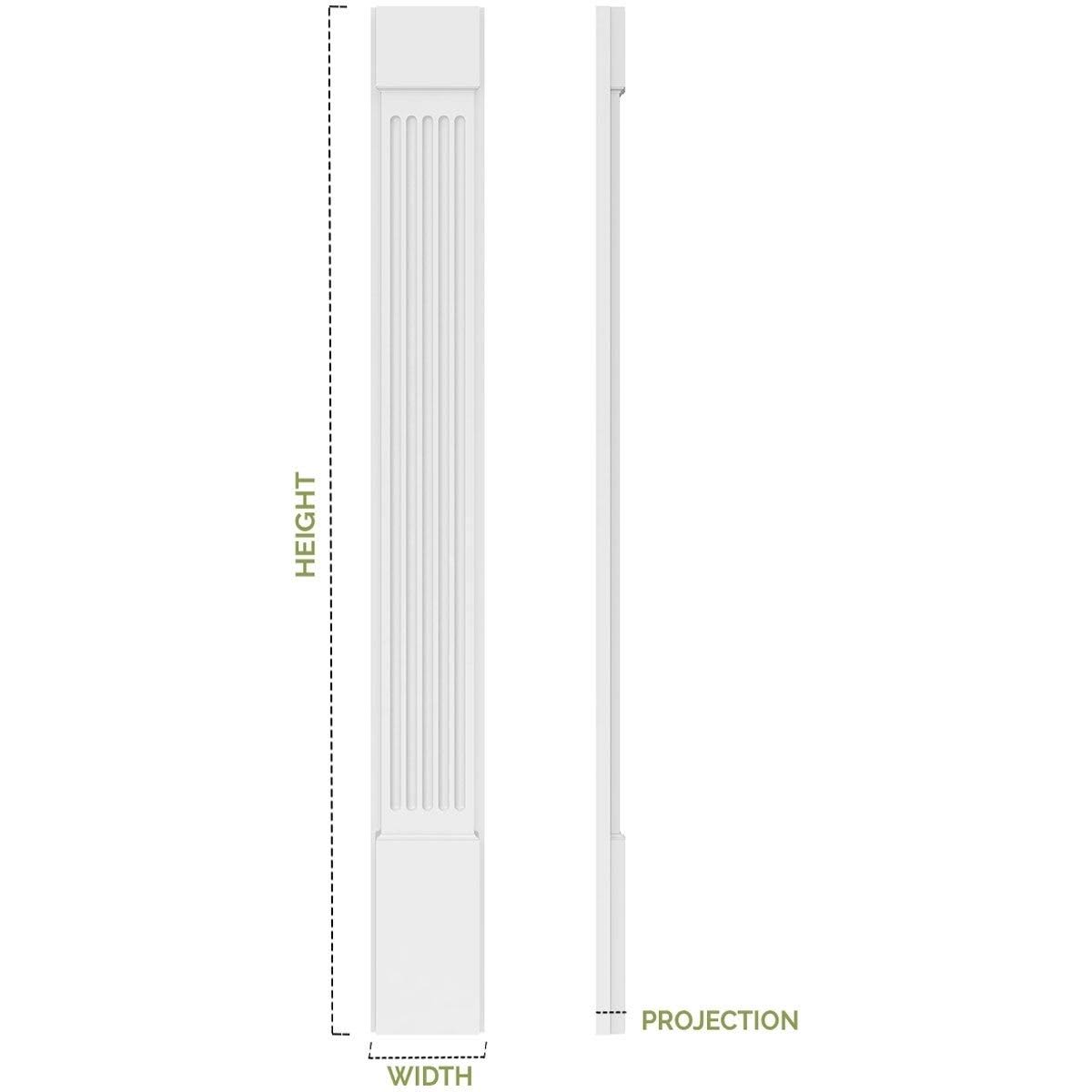 Two Equal Flat Panel PVC Pilaster with Standard Capital & Base (Pair) C103690