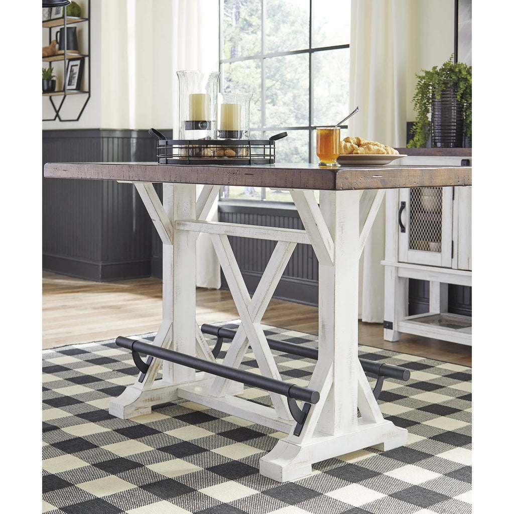 White/Brown Counter Height Dining Table R1414