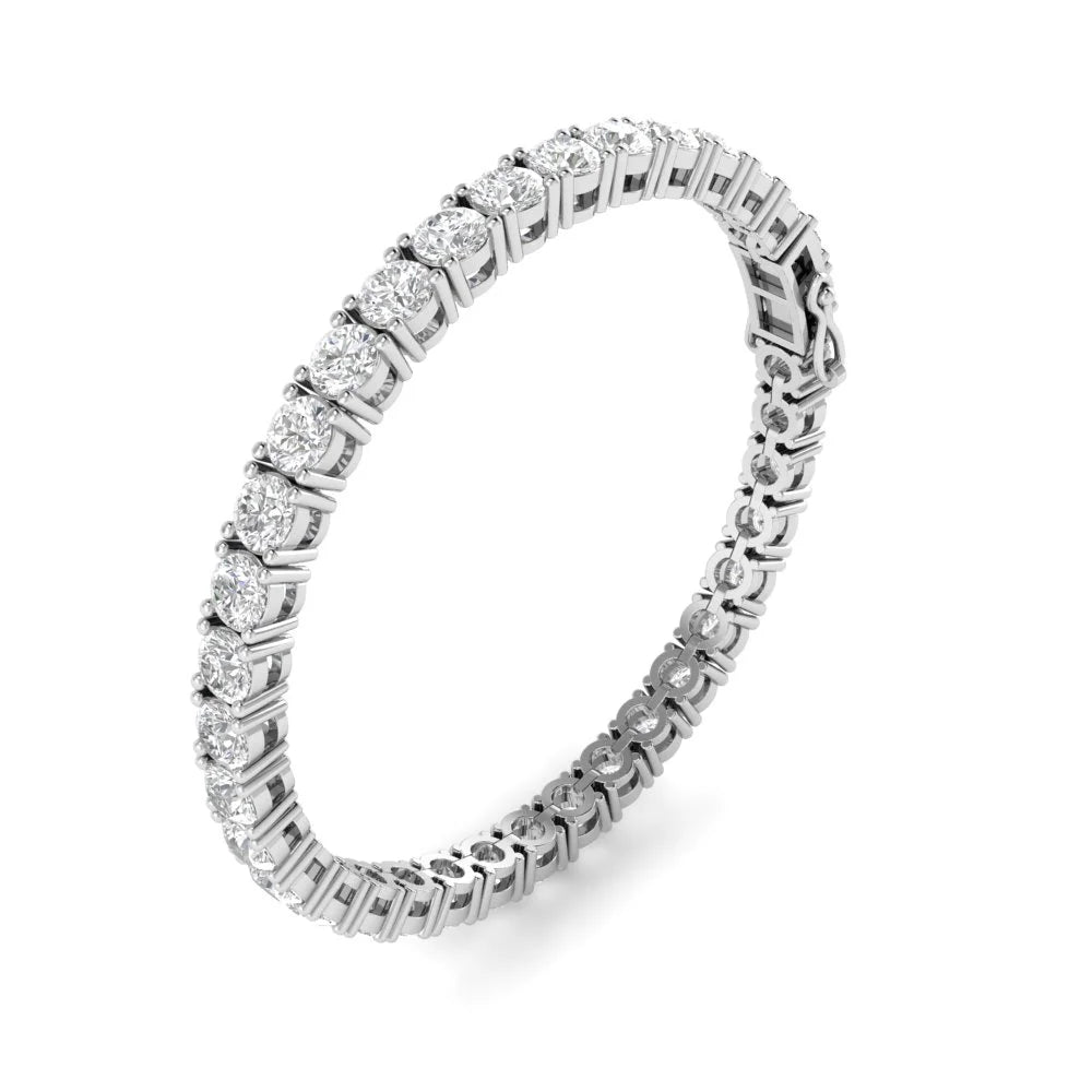 18k White Gold Plated Tennis Bracelet 4MM with Round Moissanite E50528