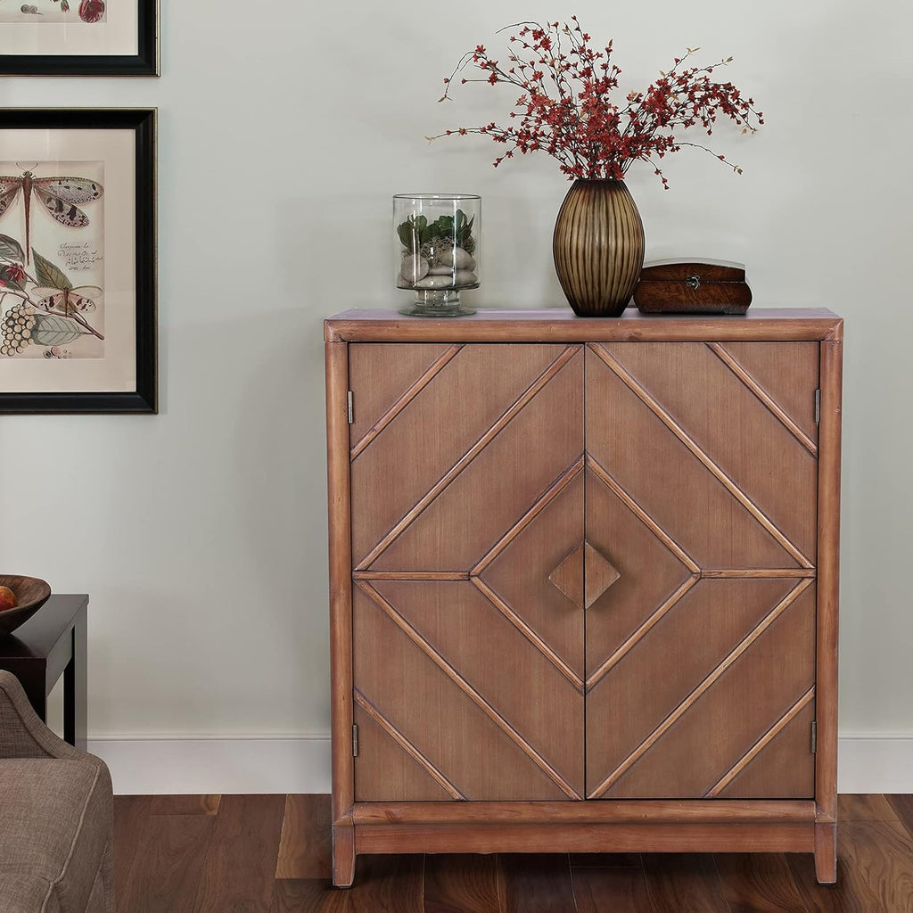 Grey 2 Doors Storage Cabinet with Drawer Buffet & Sideboard H61127