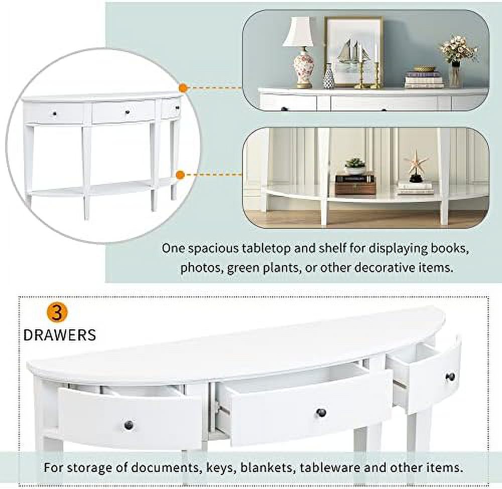 Retro Console Table with 3 Drawers Solid Wood Espresso U694455