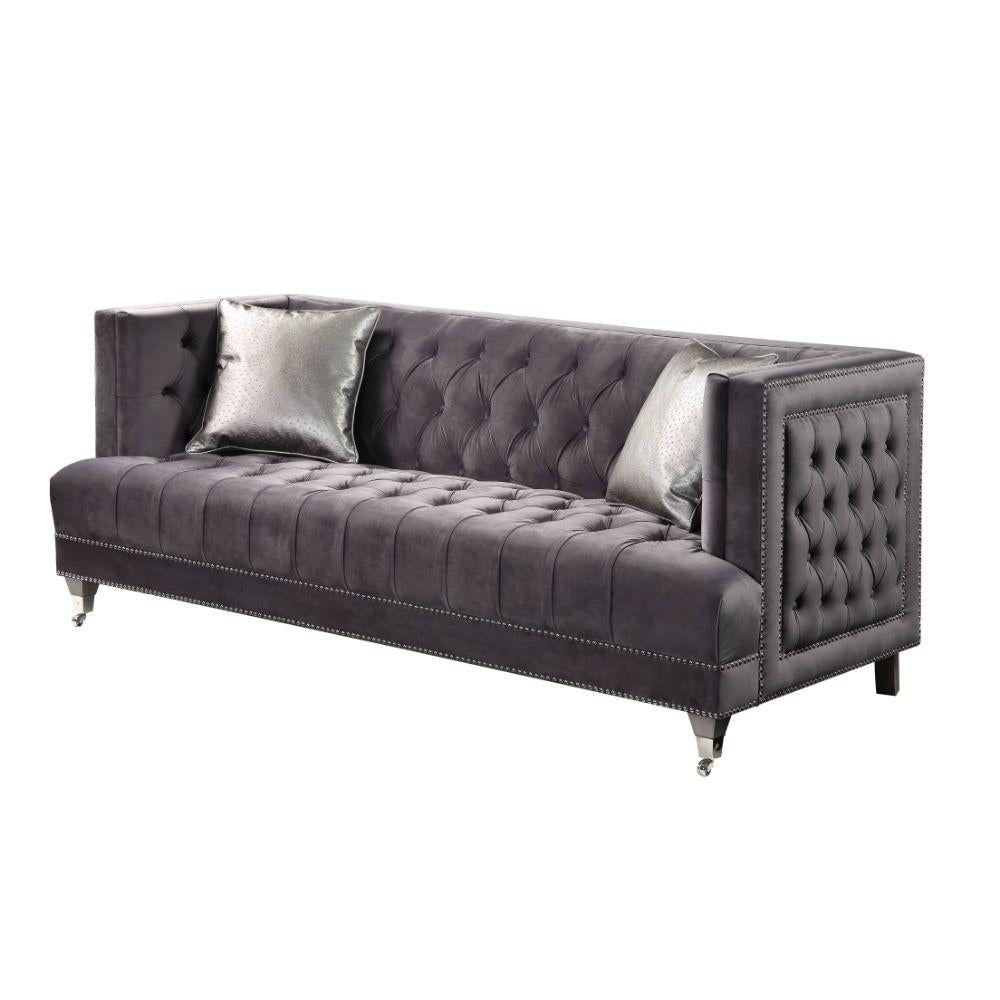 Gray Velvet Sofa and Loveseat M466332