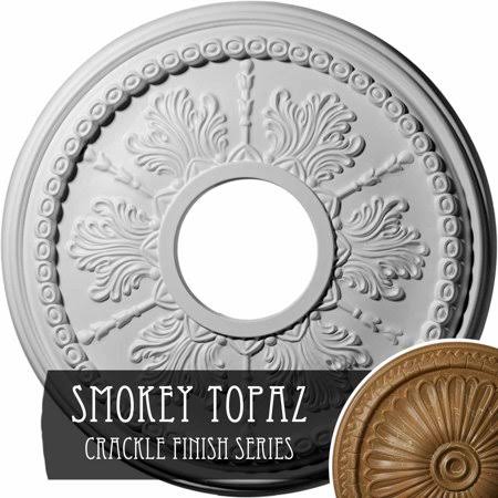 13 3/4x22OD x 1x22P Hand-Painted Silver Ceiling Medallion V884