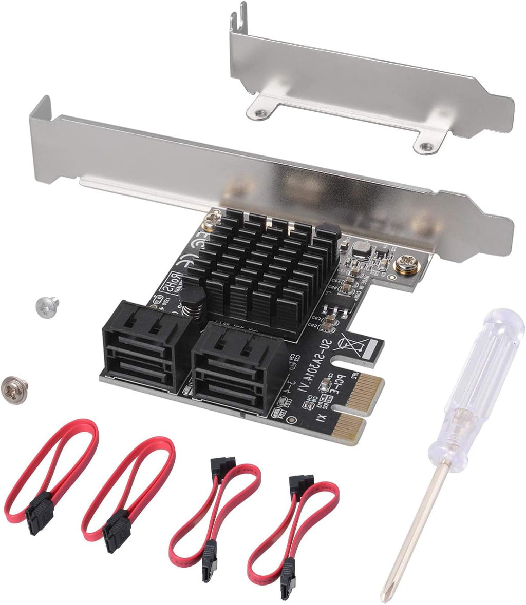 SATA Card 4 Port PCI Express Controller with Low Profile Bracket B212815