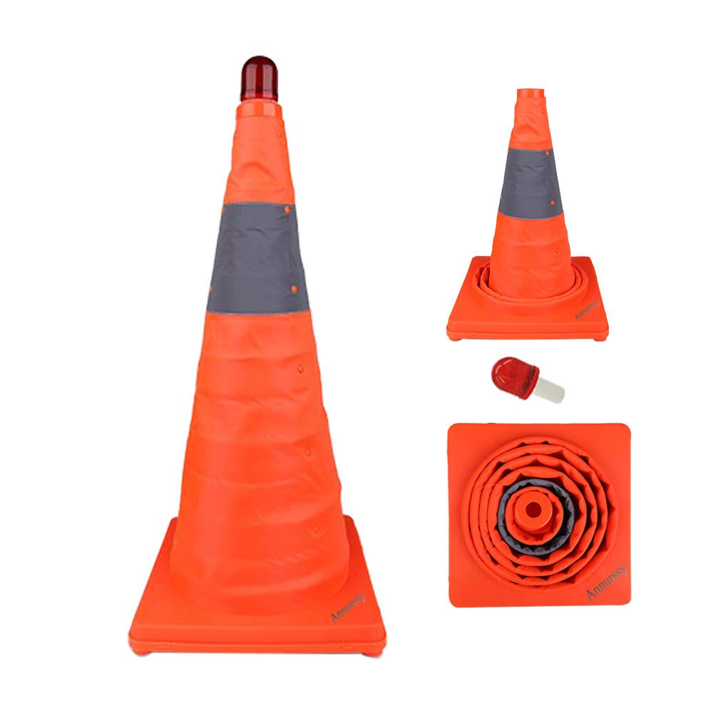 Collapsible Traffic Cone with LED Light J257817