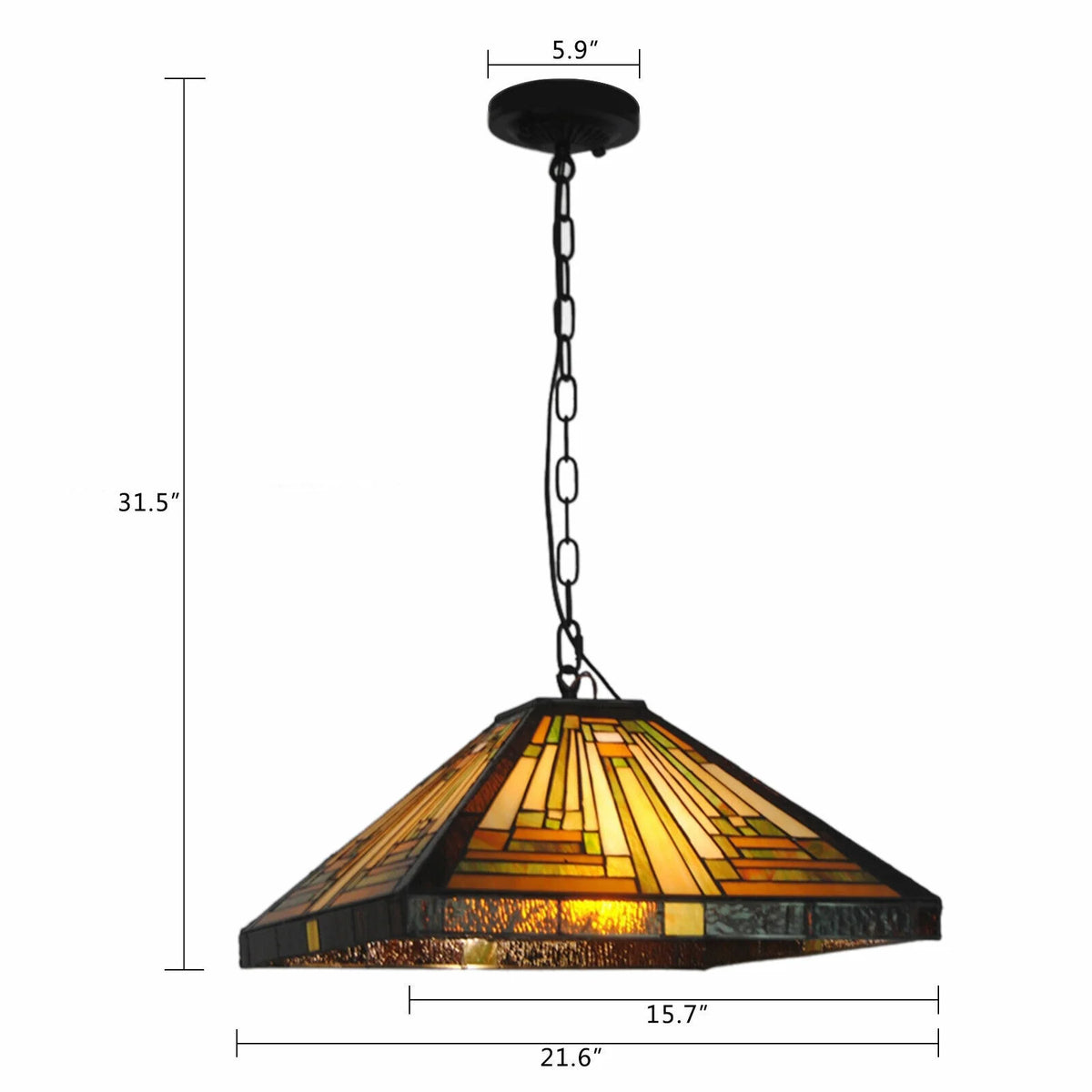 Vintage Stained Glass Pendant Lamp Ceiling Fixture X201