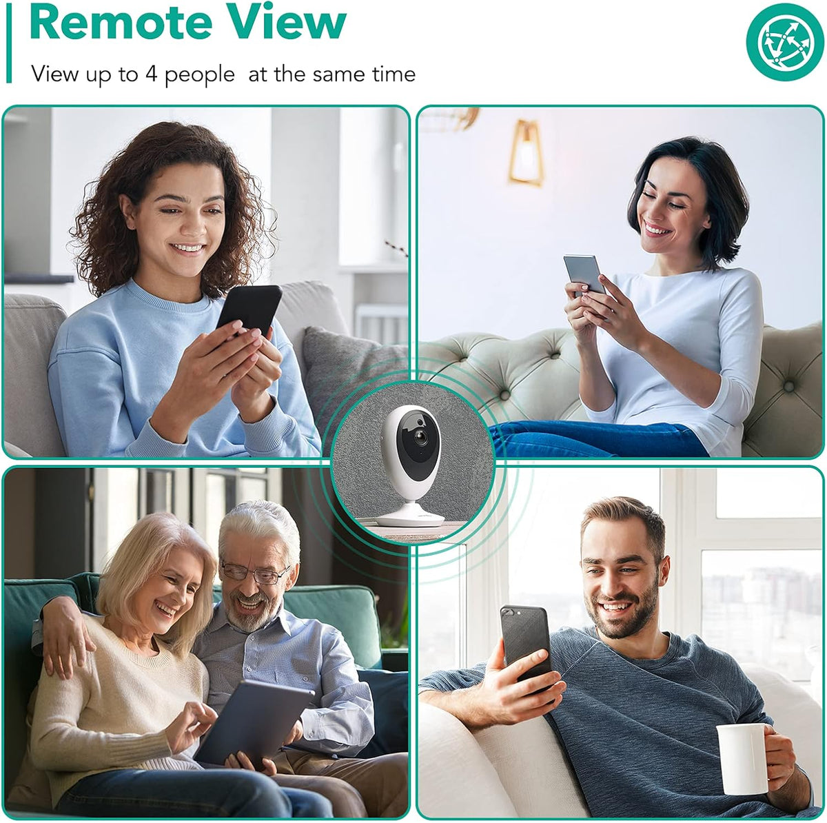 1080P HD WiFi Indoor Security Camera 4pcs with Motion Detection Two-Way Audio Night Vision I221