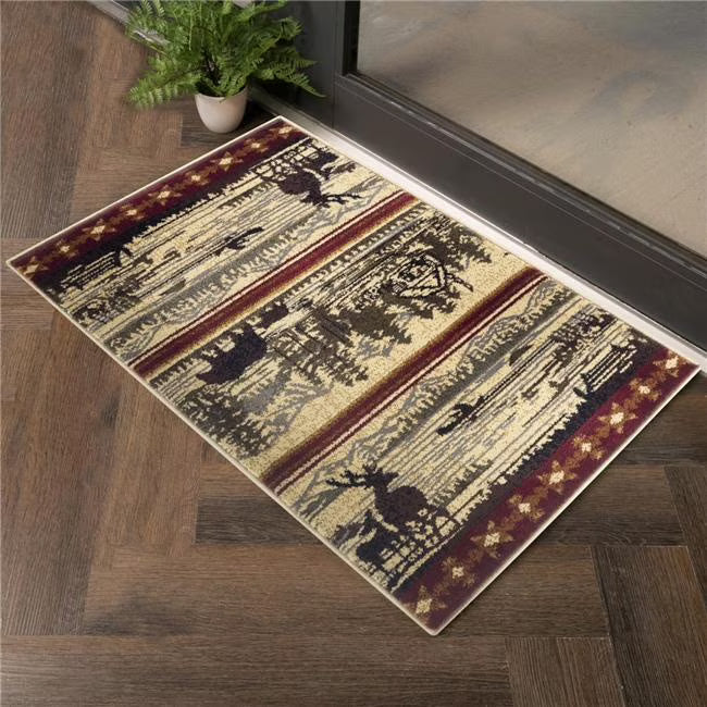 Cream Rectangle Machine Made Rug D171